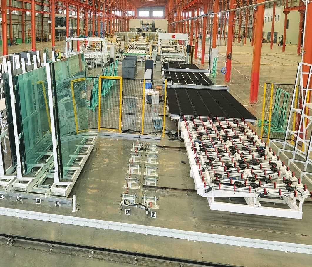In-house glass processing floor